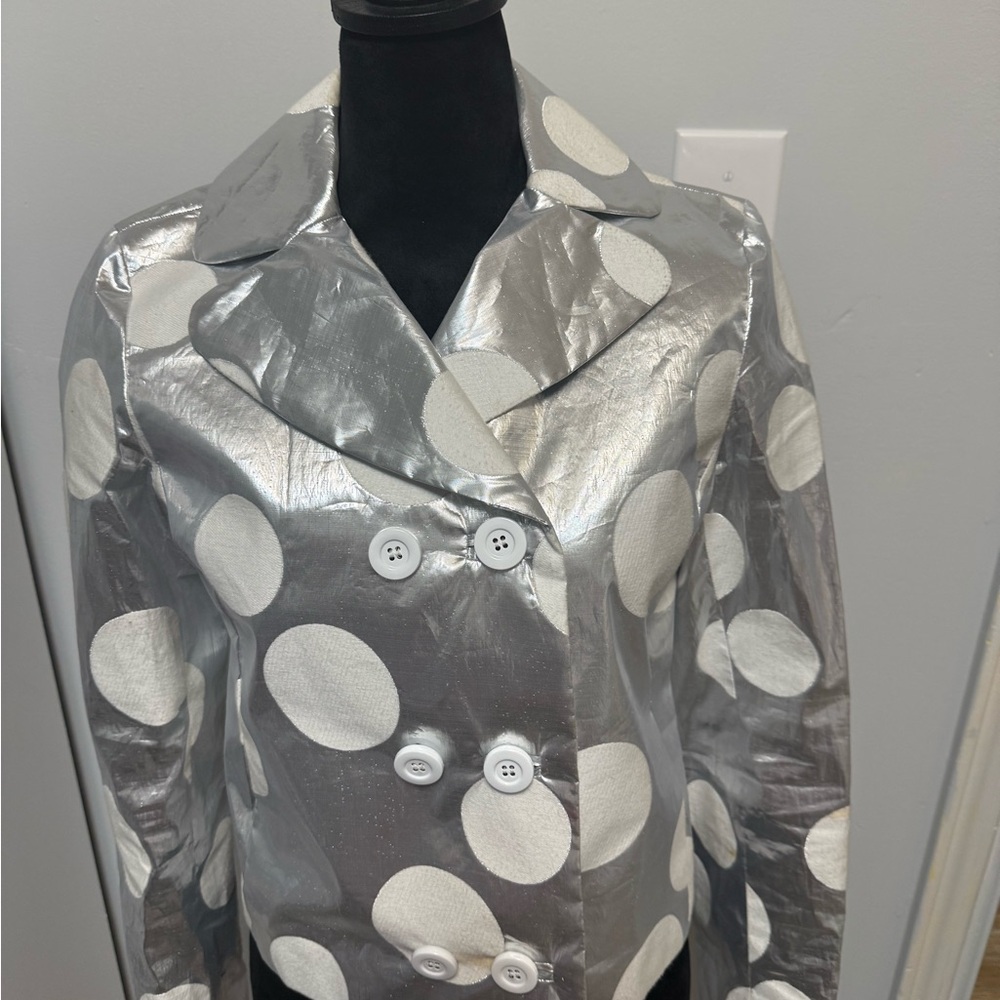 Dolce & Gabbana Silver and White Polka Dot Blazer